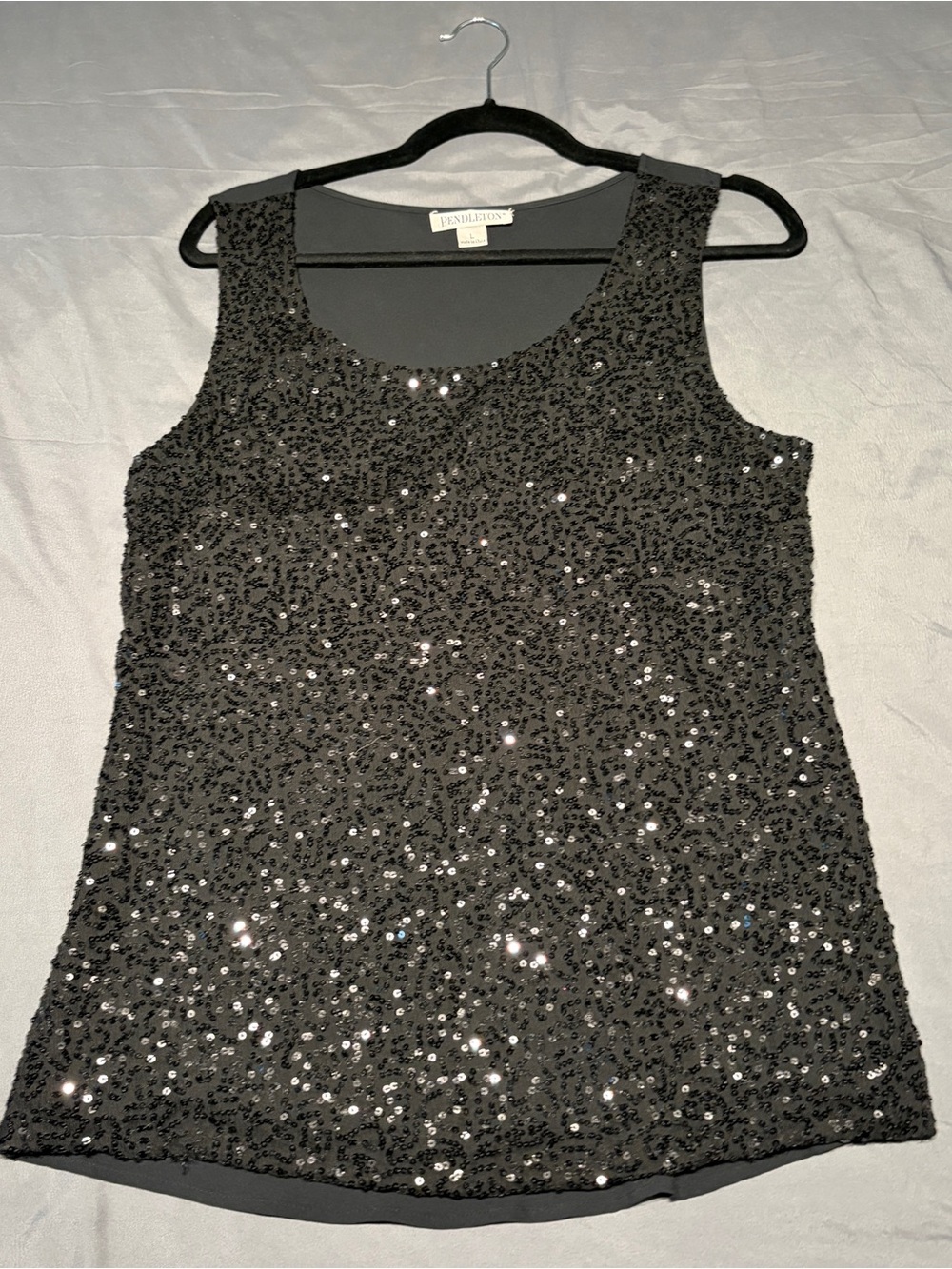 Pendleton Black Sequin Tank Top Women’s Size Large Black